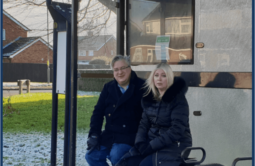 Julie & Mark at Bus Stop