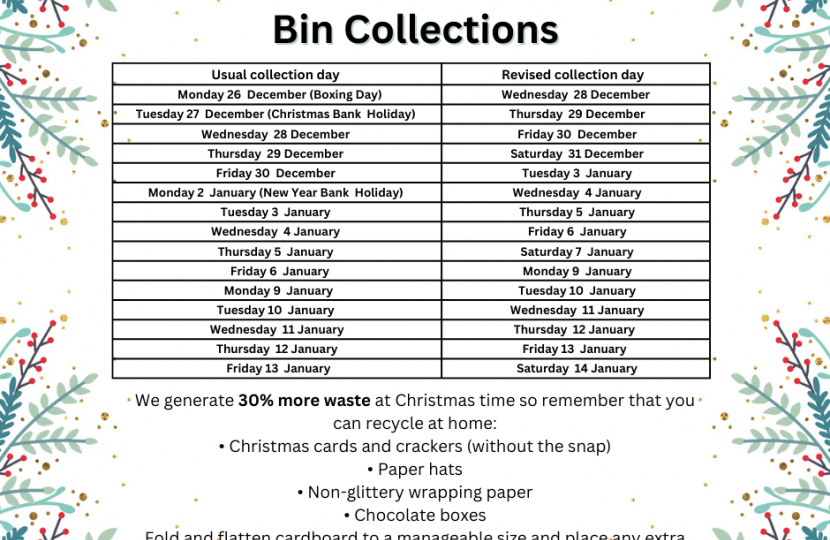 list of household recycling dates